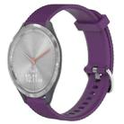 For Garmin Vivomove 3S 18mm Diamond Textured Silicone Watch Band(Purple) - 1