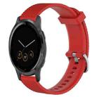 For Garmin Vivoactive 4S 18mm Diamond Textured Silicone Watch Band(Red) - 1