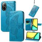 For Realme C67 4G Butterfly Love Flower Embossed Leather Phone Case(Blue) - 1