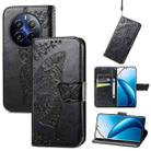 For Realme 12 Pro Butterfly Love Flower Embossed Leather Phone Case(Black) - 1