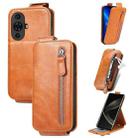For Huawei Nova 11 Pro Zipper Wallet Vertical Flip Leather Phone Case(Brown) - 1