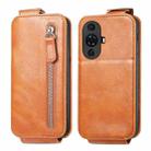 For Huawei Nova 11 Pro Zipper Wallet Vertical Flip Leather Phone Case(Brown) - 2