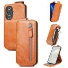For Huawei Nova 11 Zipper Wallet Vertical Flip Leather Phone Case(Brown) - 1