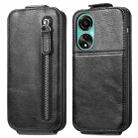 For OPPO A78 4G Zipper Wallet Vertical Flip Leather Phone Case(Black) - 1