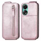 For OPPO A78 4G Zipper Wallet Vertical Flip Leather Phone Case(Pink) - 1