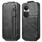For OPPO Reno10 Pro 5G Zipper Wallet Vertical Flip Leather Phone Case(Black) - 1