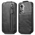 For OPPO Reno11 EU Zipper Wallet Vertical Flip Leather Phone Case(Black) - 1