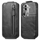 For OPPO Reno11 Pro EU Zipper Wallet Vertical Flip Leather Phone Case(Black) - 1