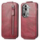 For OPPO Reno11 Pro EU Zipper Wallet Vertical Flip Leather Phone Case(Red) - 1