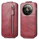 For Realme 12 Pro Zipper Wallet Vertical Flip Leather Phone Case(Red) - 1