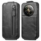 For Realme 12 Pro+ Zipper Wallet Vertical Flip Leather Phone Case(Black) - 1