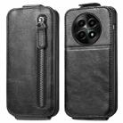For Realme 12 Zipper Wallet Vertical Flip Leather Phone Case(Black) - 1