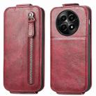 For Realme 12 Zipper Wallet Vertical Flip Leather Phone Case(Red) - 1