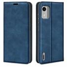 For Nokia C12 Retro-skin Magnetic Suction Leather Phone Case(Dark Blue) - 1