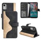 For Nokia C12 Stitching Horizontal Flip Leather Phone Case(Black) - 1