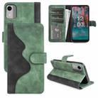 For Nokia C12 Stitching Horizontal Flip Leather Phone Case(Green) - 1