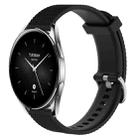 For Xiaomi Watch S2 42mm 22mm Diamond Textured Silicone Watch Band(Black) - 1