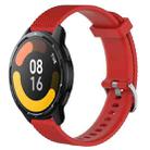 For Xiaomi Watch S1 Active 22mm Diamond Textured Silicone Watch Band(Red) - 1