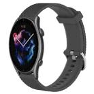 For Amazfit GTR 3 Pro 22mm Diamond Textured Silicone Watch Band(Dark Grey) - 1