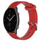 For Amazfit GTR 2e 22mm Diamond Textured Silicone Watch Band(Red) - 1