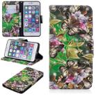 3D Colored Drawing Pattern Horizontal Flip Leather Case for iPhone 6 Plus & 6s Plus, with Holder & Card Slots & Wallet(Green Butterfly) - 1