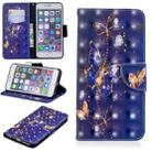 3D Colored Drawing Pattern Horizontal Flip Leather Case for iPhone 6 Plus & 6s Plus, with Holder & Card Slots & Wallet(Purple Butterfly) - 1