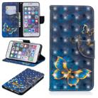 3D Colored Drawing Pattern Horizontal Flip Leather Case for iPhone 6 Plus & 6s Plus, with Holder & Card Slots & Wallet(Butterfly) - 1