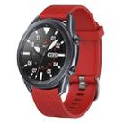 For Samsung Galaxy Watch3 45mm 22mm Diamond Textured Silicone Watch Band(Red) - 1