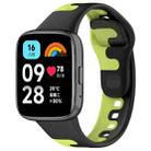 For Redmi Watch 3 Active Stitching Two Color Silicone Watch Band(Black Green) - 1