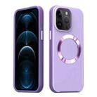 For iPhone 12 Pro Max CD Pattern Magsafe PC Phone Case(Purple) - 1