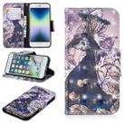 For iPhone SE 2022 / SE 2020 / 8 / 7 3D Colored Drawing Pattern Horizontal Flip Leather Case with Holder & Card Slots & Wallet(Peacock) - 1