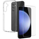 For Samsung Galaxy S23 FE 5G NORTHJO Transparent TPU Phone Case with Tempered Glass Film(Transparent) - 1