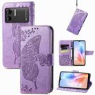 For DOOGEE X98 Pro / X98 Butterfly Love Flower Embossed Leather Phone Case(Purple) - 1