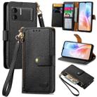 For DOOGEE X98 Pro / X98 Love Zipper Lanyard Leather Phone Case(Black) - 1