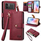 For DOOGEE X98 Pro / X98 Love Zipper Lanyard Leather Phone Case(Red) - 1