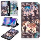 3D Colored Drawing Pattern Horizontal Flip Leather Case for iPhone 7 Plus & 8 Plus, with Holder & Card Slots & Wallet(Two Elephants) - 1