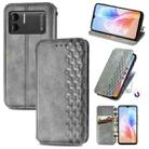 For DOOGEE X98 Pro / X98 Cubic Grid Pressed Magnetic Leather Phone Case(Grey) - 1