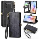 For DOOGEE X98 Pro / X98 Geometric Zipper Wallet Side Buckle Leather Phone Case(Black) - 1