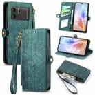 For DOOGEE X98 Pro / X98 Geometric Zipper Wallet Side Buckle Leather Phone Case(Green) - 1