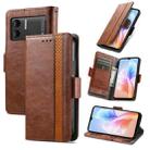 For DOOGEE X98 Pro / X98 CaseNeo Splicing Dual Magnetic Buckle Leather Phone Case(Brown) - 1