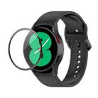 For Samsung Galaxy Watch4 44mm JUNSUNMAY Silicone Adjustable Strap + Full Coverage PMMA Screen Protector Kit(Black) - 1