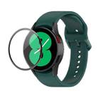 For Samsung Galaxy Watch4 44mm JUNSUNMAY Silicone Adjustable Strap + Full Coverage PMMA Screen Protector Kit(Dark Green) - 1