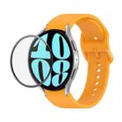 For Samsung Galaxy Watch6 40mm JUNSUNMAY Silicone Adjustable Strap + Full Coverage PMMA Screen Protector Kit(Orange) - 1