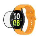 For Samsung Galaxy Watch5 40mm JUNSUNMAY Silicone Adjustable Strap + Full Coverage PMMA Screen Protector Kit(Orange) - 1
