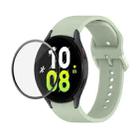 For Samsung Galaxy Watch5 40mm JUNSUNMAY Silicone Adjustable Strap + Full Coverage PMMA Screen Protector Kit(Light Green) - 1