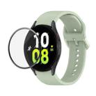 For Samsung Galaxy Watch5 44mm JUNSUNMAY Silicone Adjustable Strap + Full Coverage PMMA Screen Protector Kit(Light Green) - 1