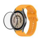 For Samsung Galaxy Watch5 Pro 45mm JUNSUNMAY Silicone Adjustable Strap + Full Coverage PMMA Screen Protector Kit(Orange) - 1