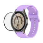 For Samsung Galaxy Watch5 Pro 45mm JUNSUNMAY Silicone Adjustable Strap + Full Coverage PMMA Screen Protector Kit(Purple) - 1