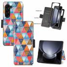 For Samsung Galaxy Z Fold5 5G CaseNeo Colorful Magnetic Leather Phone Case(Rhombus Mandala) - 1