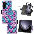 For Samsung Galaxy Z Fold5 5G CaseNeo Colorful Magnetic Leather Phone Case(Purple Scales) - 1